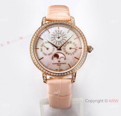 TW Factory Swiss Replica Vacheron Constantin Patrimony Women Watch Rose Gold Diamond-set